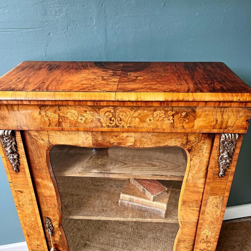Walnut 19th Century Pier Cabinet