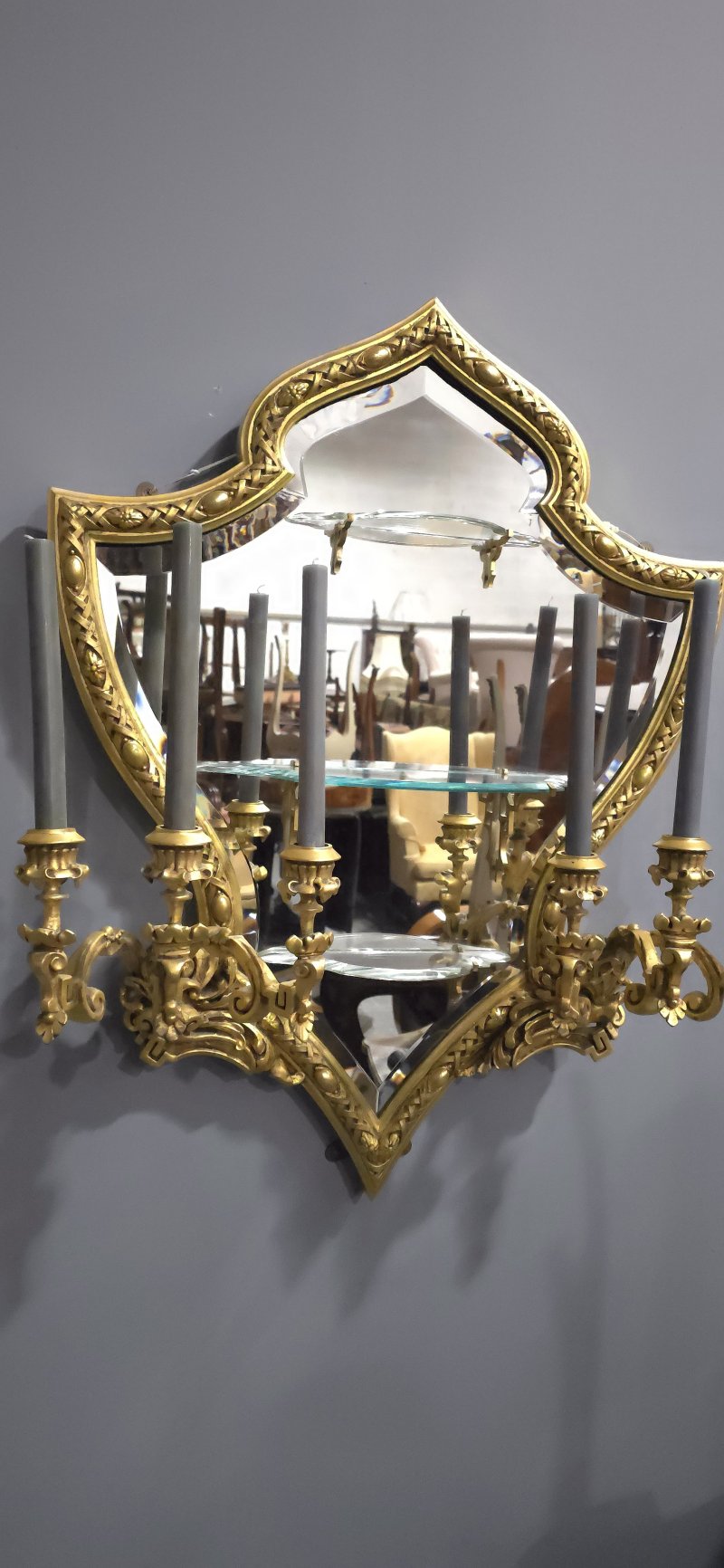 Outstanding Large Pair Large Gilt Girondoles