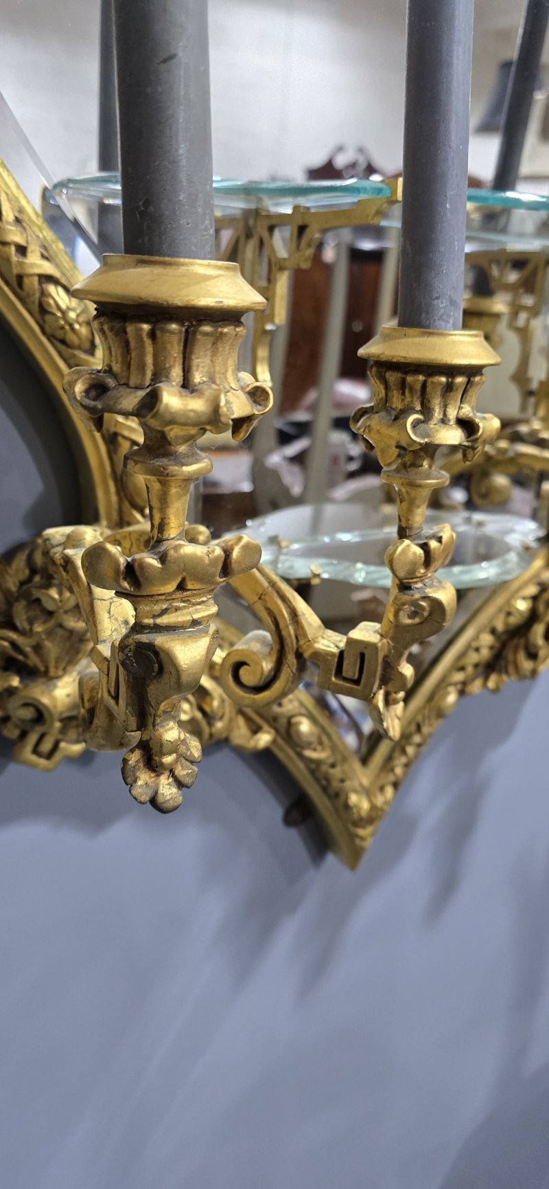 Outstanding Large Pair Large Gilt Girondoles