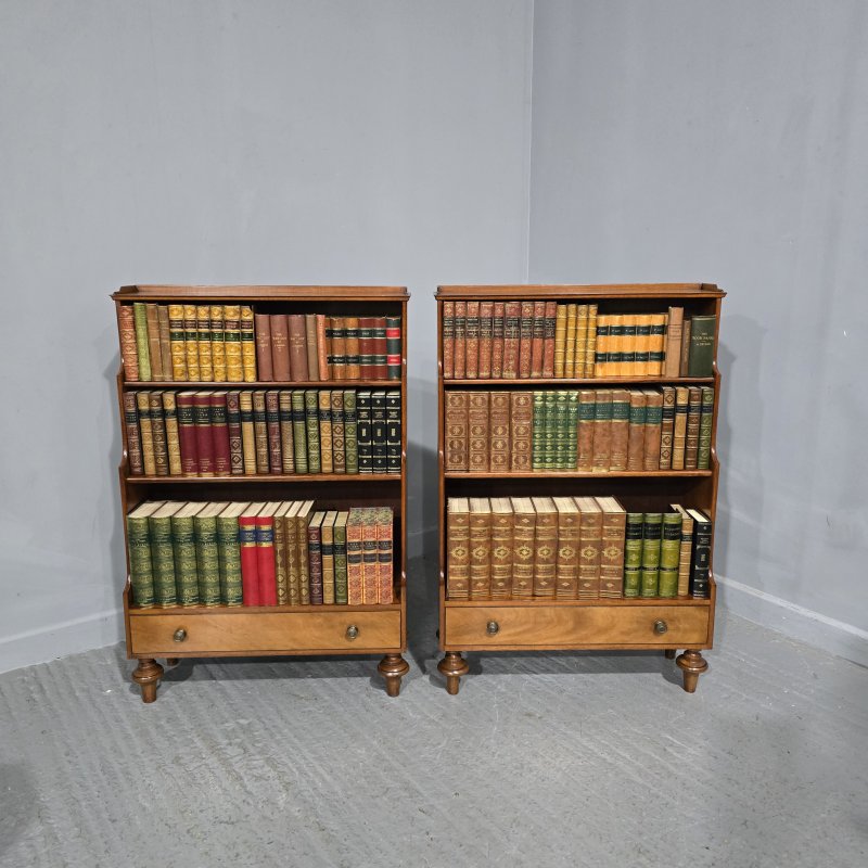 Pair Mahogany Waterfall Bookcases