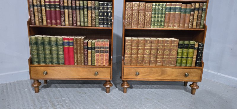 Pair Mahogany Waterfall Bookcases
