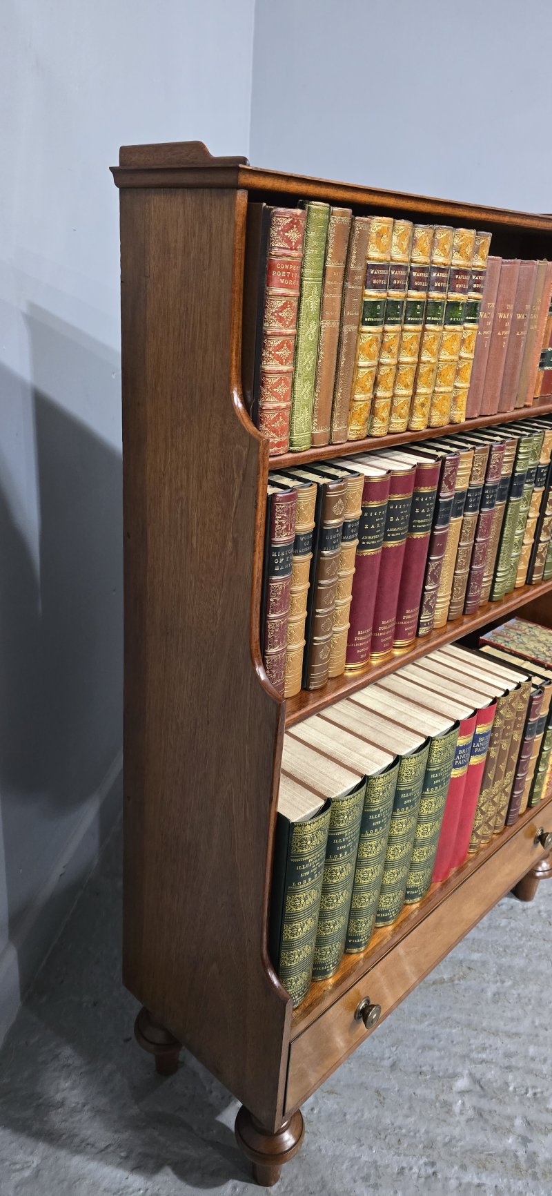 Pair Mahogany Waterfall Bookcases