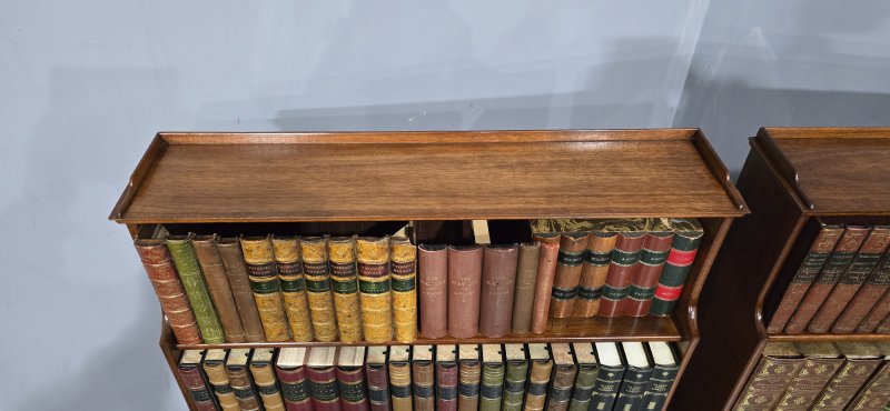 Pair Mahogany Waterfall Bookcases