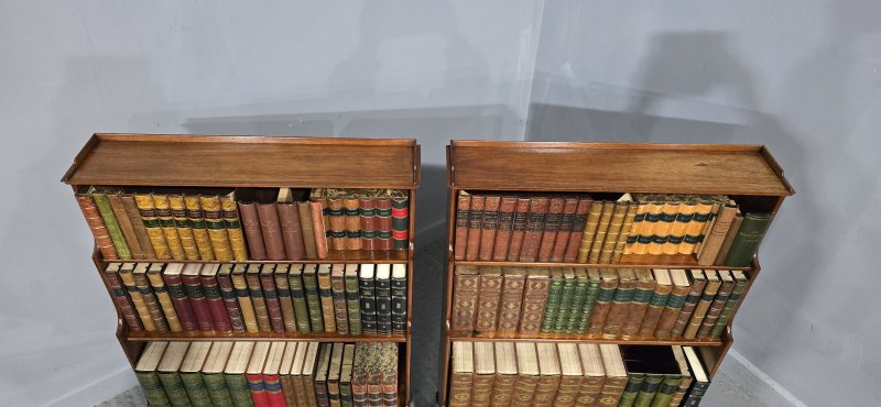 Pair Mahogany Waterfall Bookcases