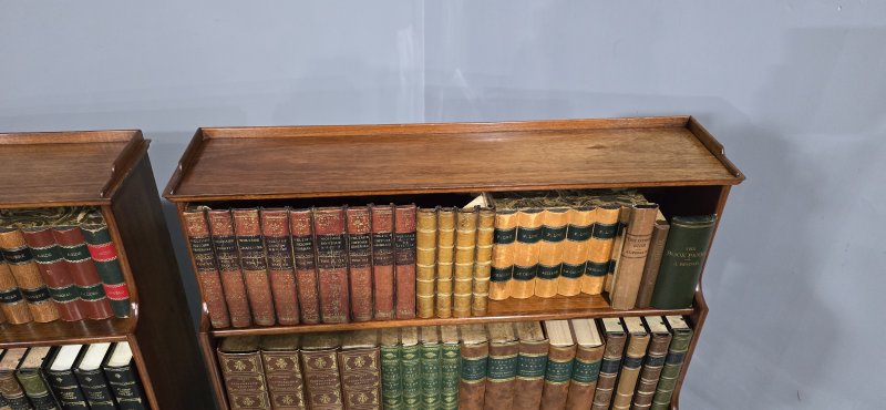Pair Mahogany Waterfall Bookcases