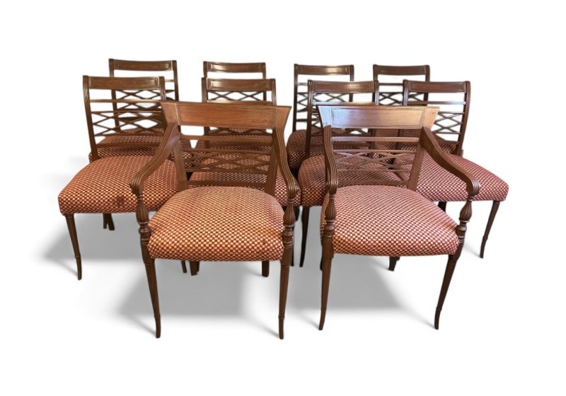 Set of Ten Georgian Style Dining Chairs