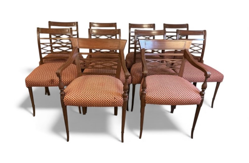 Set of Ten Georgian Style Dining Chairs