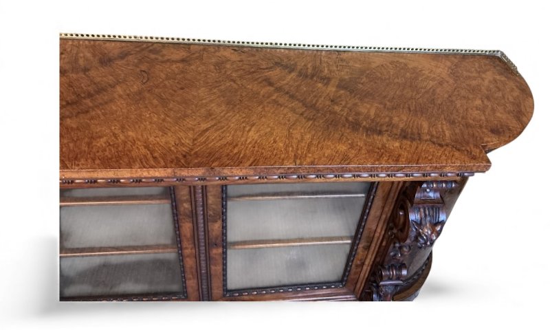 Victorian Burr Walnut Credenza