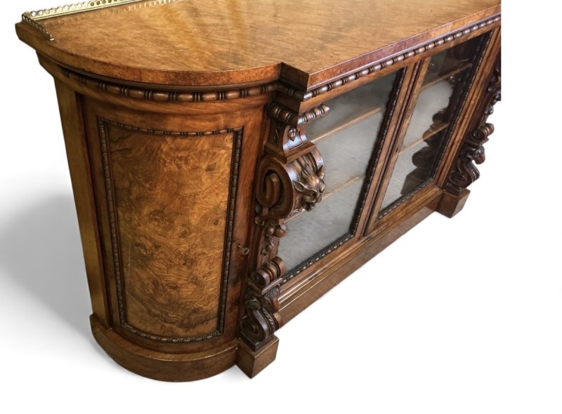 Victorian Burr Walnut Credenza