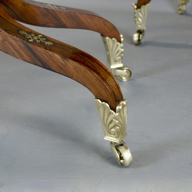 A Fine Pair Regency Rosewood Card Tables Attributed To George Oakley