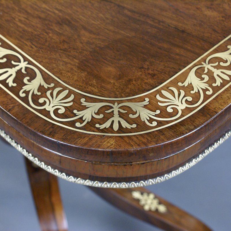 A Fine Pair Regency Rosewood Card Tables Attributed To George Oakley