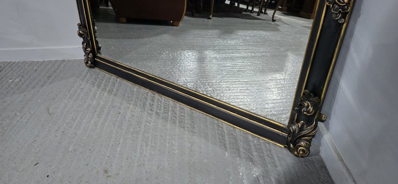 Super Ebonised and Gilt Overmantle Mirror