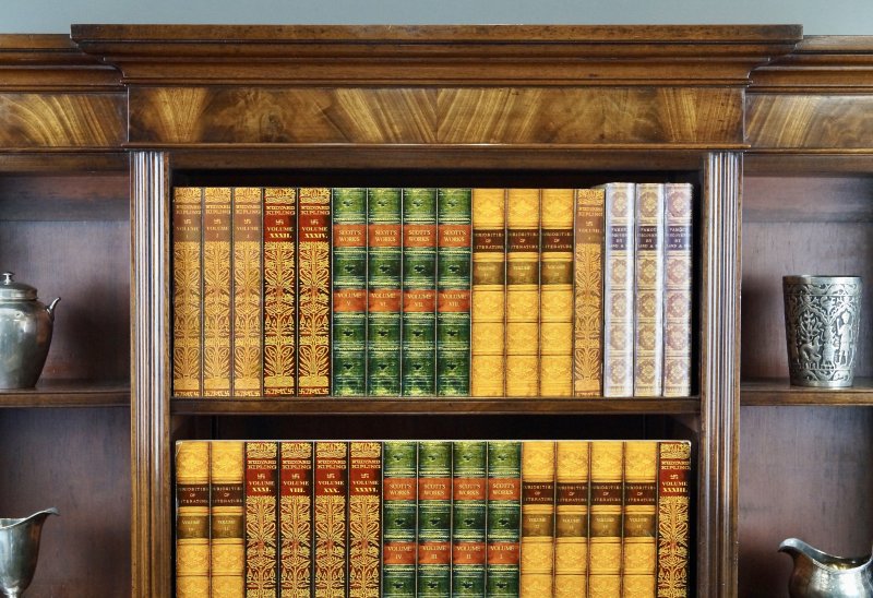 A Very Unusual & Dimunitive Mahogany Breakfront Bookcase