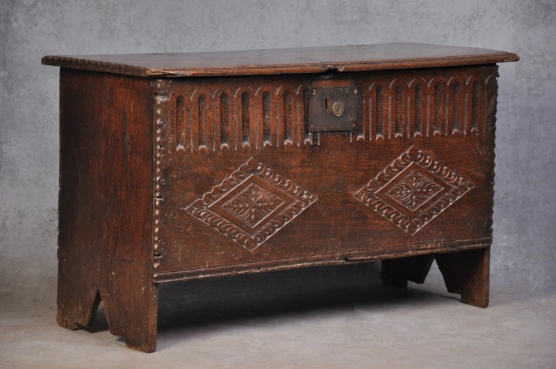17th Century Oak Plank Coffer