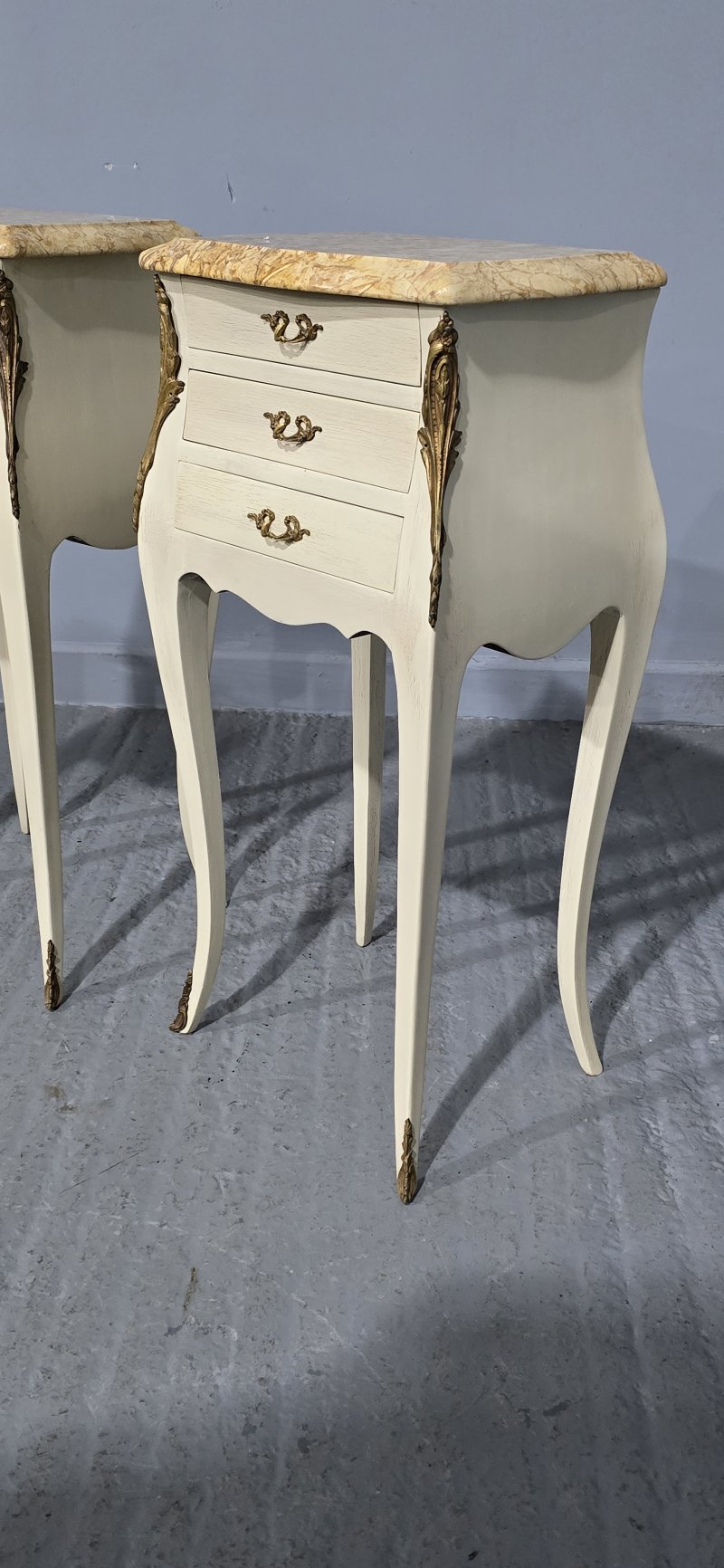 Pair French Louis Bedside Lamp Chests