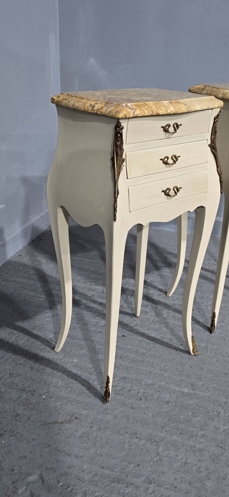 Pair French Louis Bedside Lamp Chests