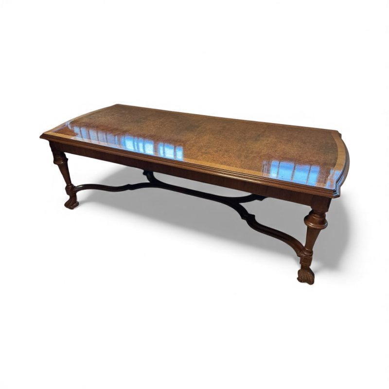 Burr Walnut & Walnut Dining Table & Eight Chairs