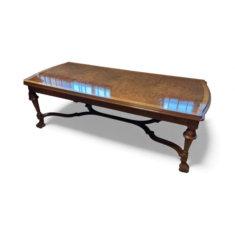 Burr Walnut & Walnut Dining Table & Eight Chairs