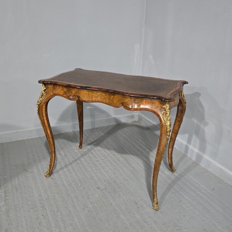 Fine French Burr Walnut Bureau Platt Desk