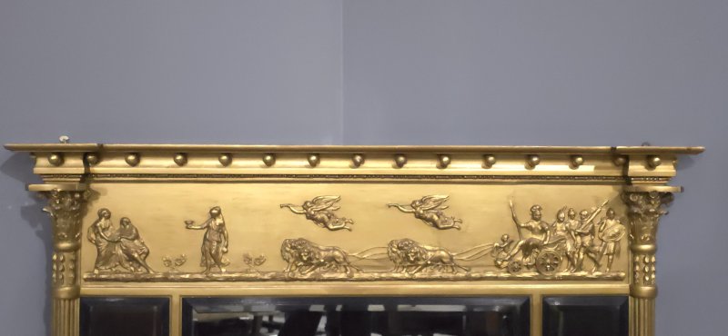 Superb Regency Triptych Gilt Overmantle Mirror