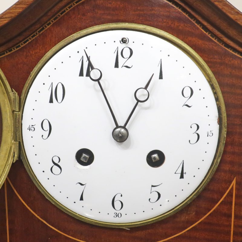 French Belle Epoque Mahogany Mantel Clock by Japy Freres