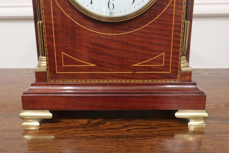 French Belle Epoque Mahogany Mantel Clock by Japy Freres