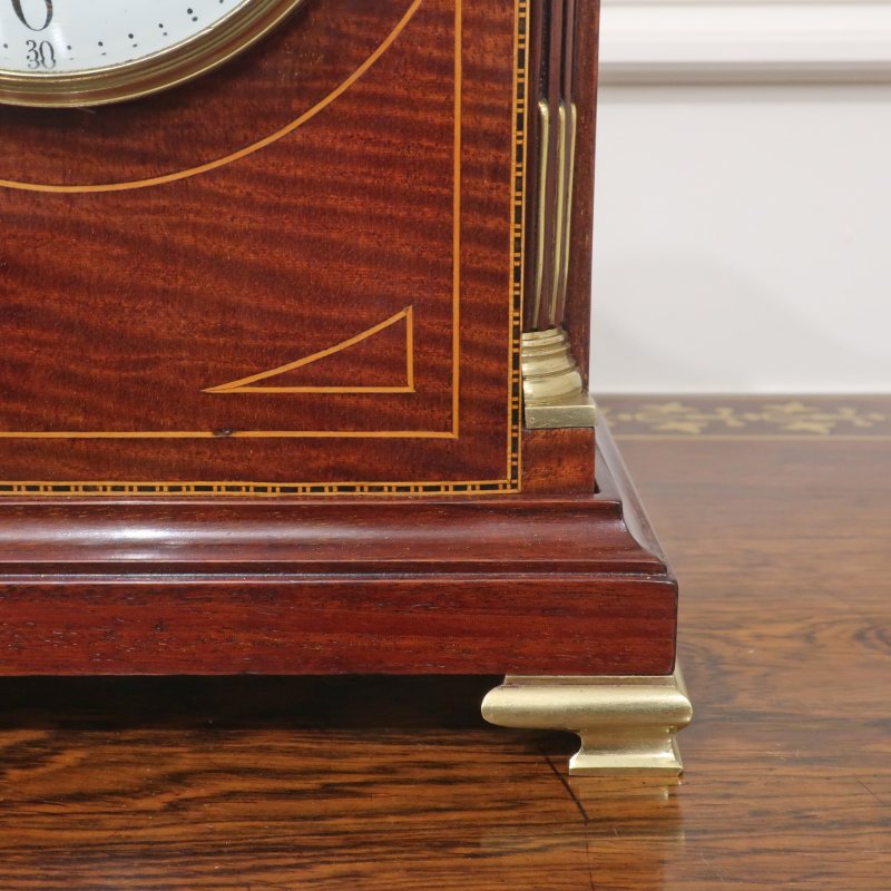 French Belle Epoque Mahogany Mantel Clock by Japy Freres