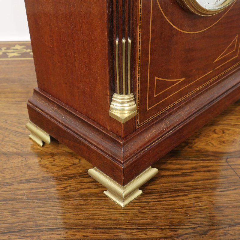 French Belle Epoque Mahogany Mantel Clock by Japy Freres