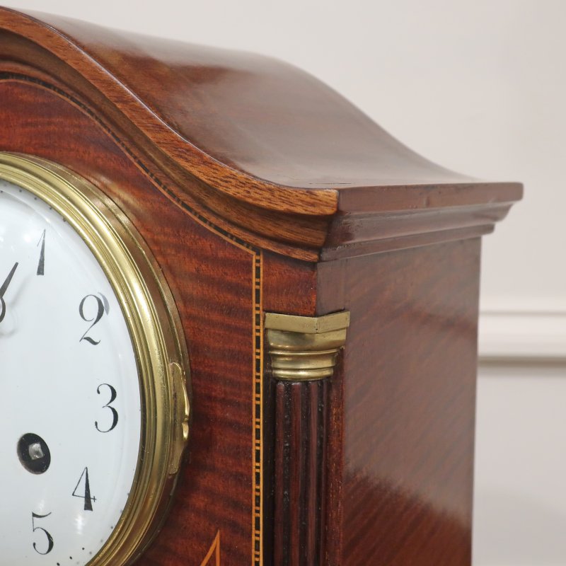 French Belle Epoque Mahogany Mantel Clock by Japy Freres