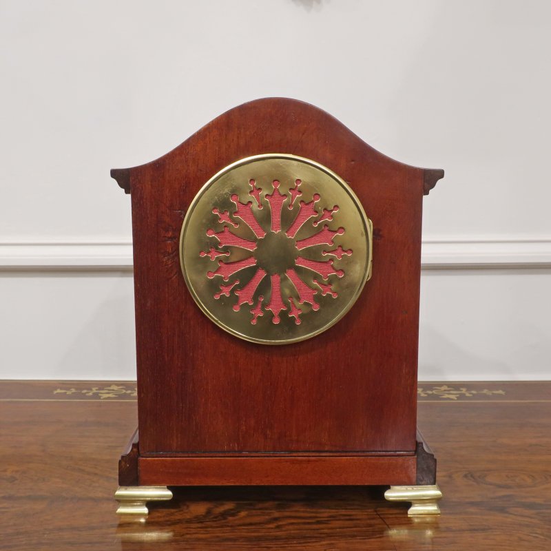 French Belle Epoque Mahogany Mantel Clock by Japy Freres