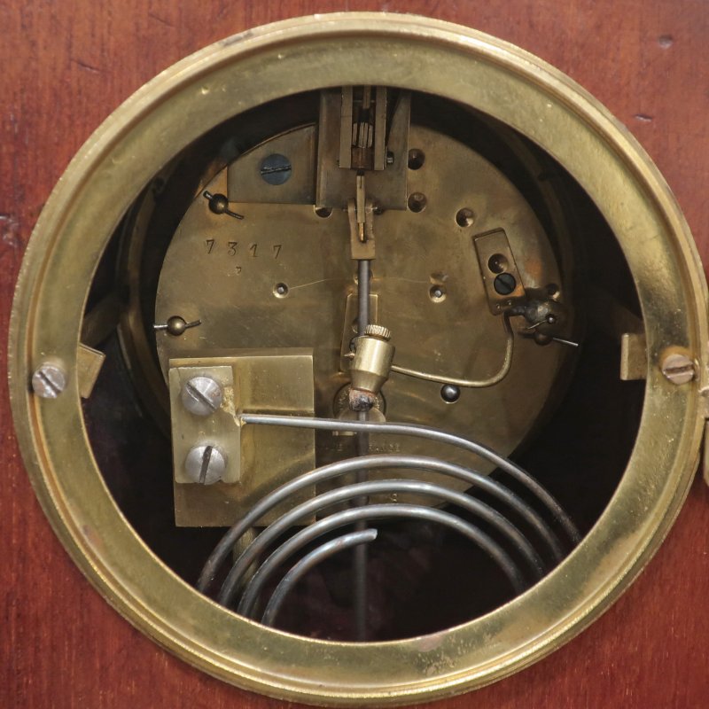 French Belle Epoque Mahogany Mantel Clock by Japy Freres