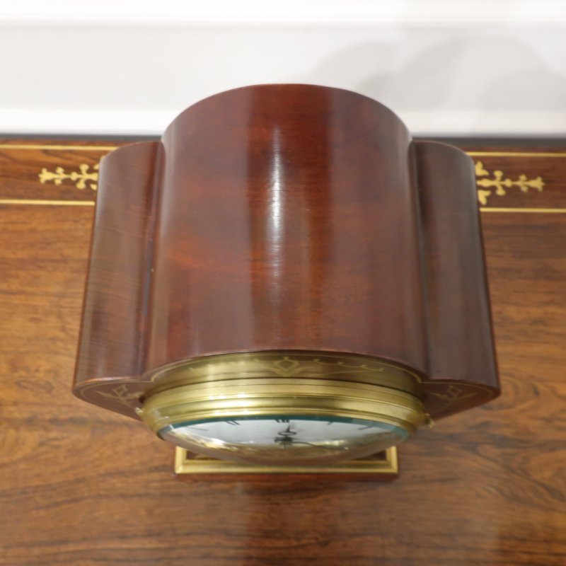 French Art Nouveau Mahogany Mantel Clock