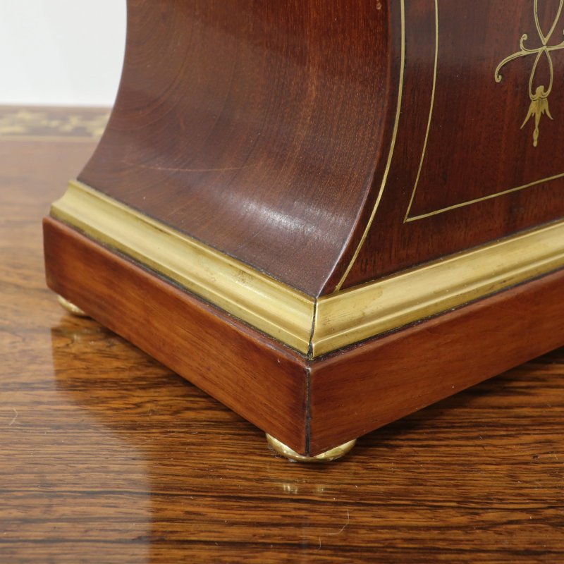 French Art Nouveau Mahogany Mantel Clock