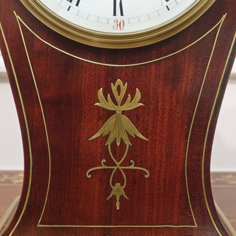 French Art Nouveau Mahogany Mantel Clock