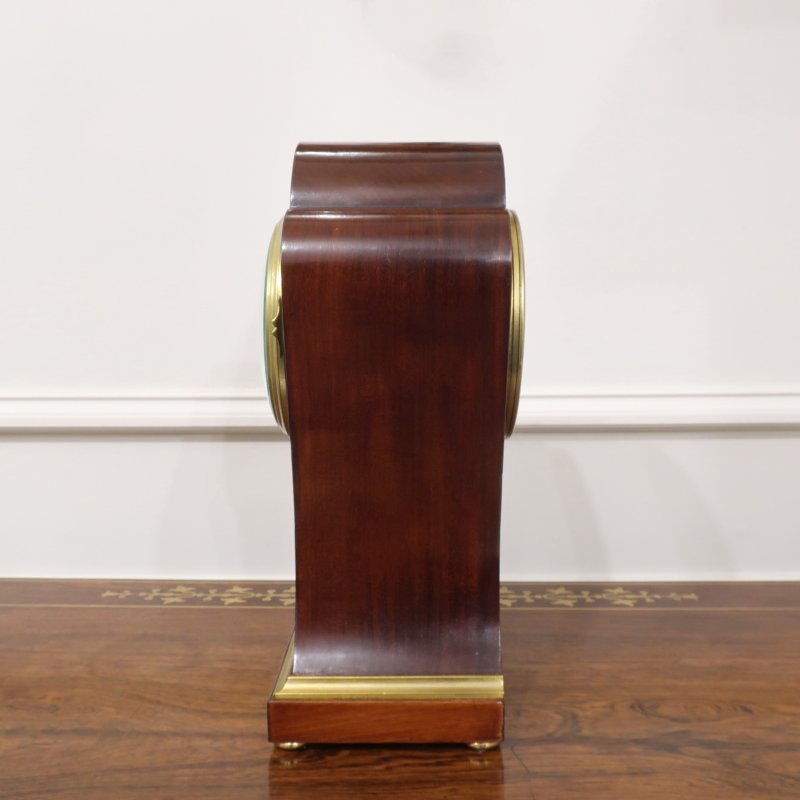 French Art Nouveau Mahogany Mantel Clock