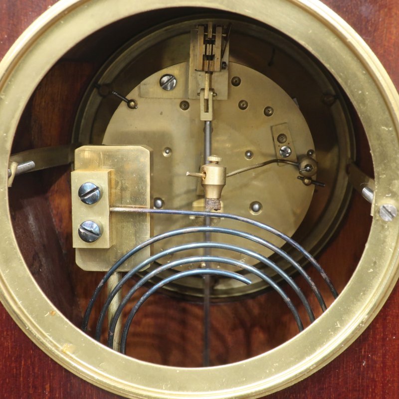 French Art Nouveau Mahogany Mantel Clock