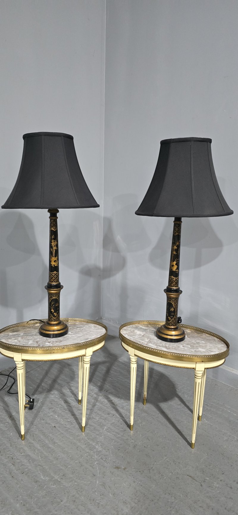 Pair Laquered Table Lamps