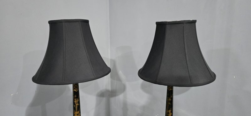 Pair Laquered Table Lamps