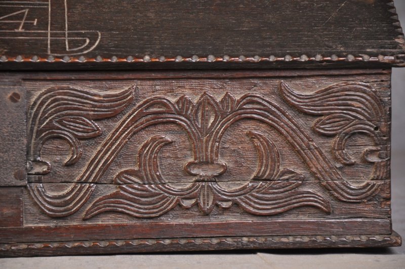 17th Century Dated Oak Box