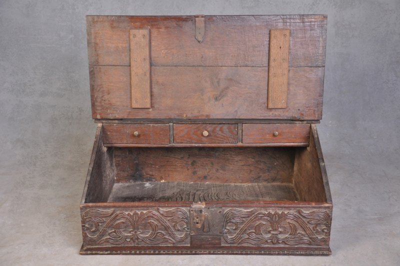 17th Century Dated Oak Box