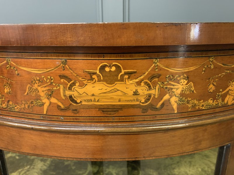 Inlaid Bow Fronted Display Cabinet