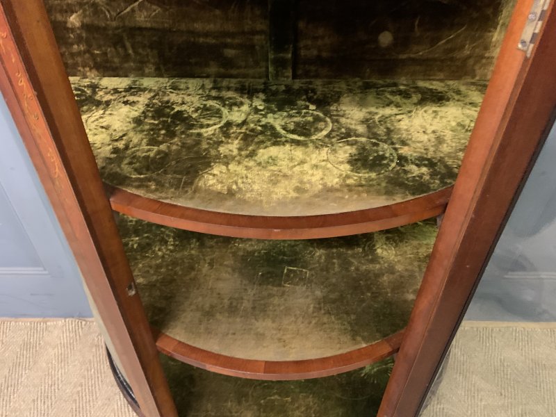 Inlaid Bow Fronted Display Cabinet