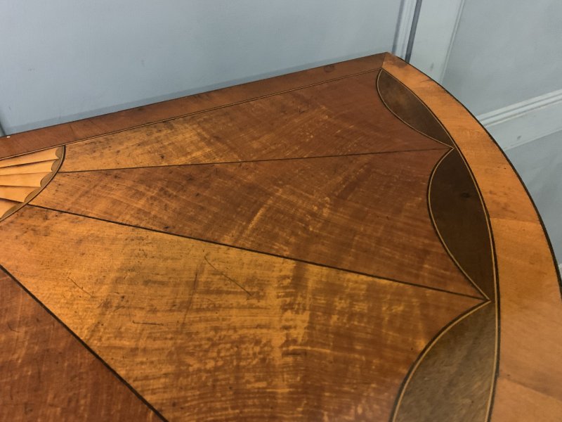 Inlaid Bow Fronted Display Cabinet