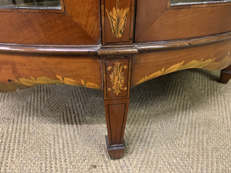 Inlaid Bow Fronted Display Cabinet