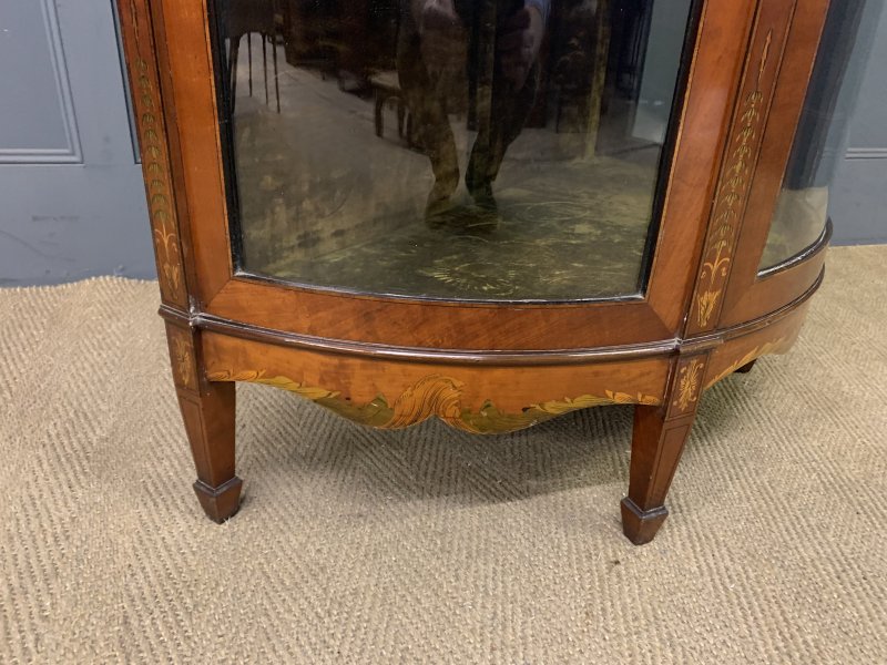 Inlaid Bow Fronted Display Cabinet