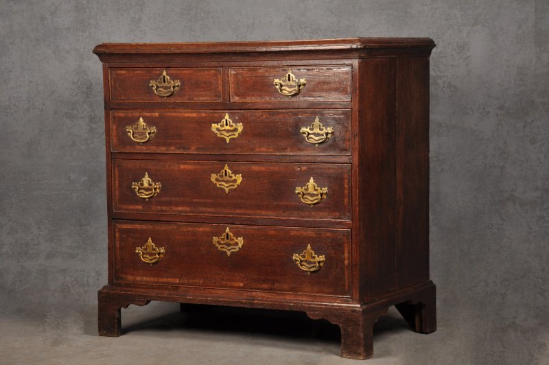 18th Century Inlaid Oak Chest Of Drawers