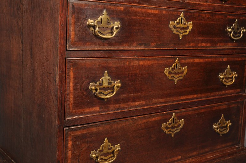 18th Century Inlaid Oak Chest Of Drawers