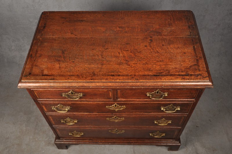 18th Century Inlaid Oak Chest Of Drawers
