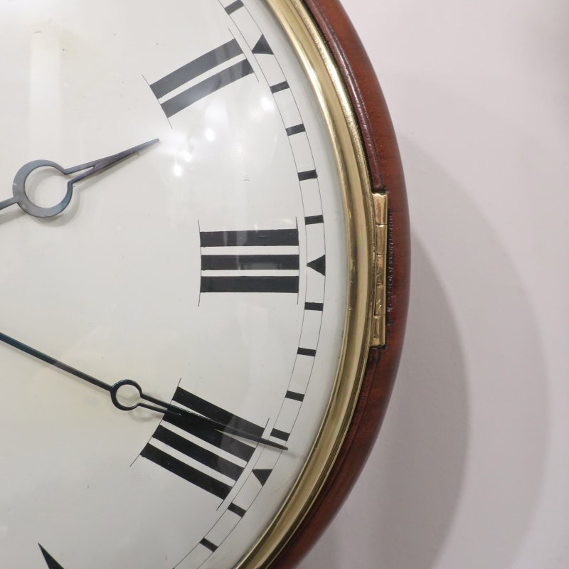 Georgian Mahogany Drop Dial Wall Clock by Borrell of London