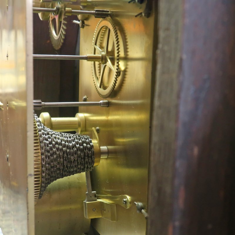 Georgian Mahogany Drop Dial Wall Clock by Borrell of London